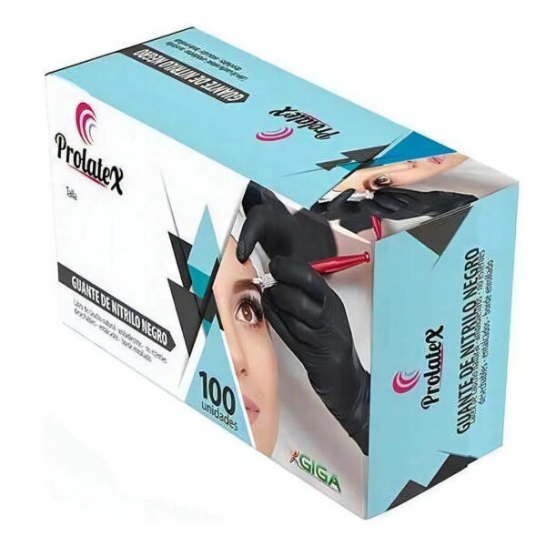 Guantes descartables Giga Prolatex color negro talle L de nitrilo con polvo x 100 unidades