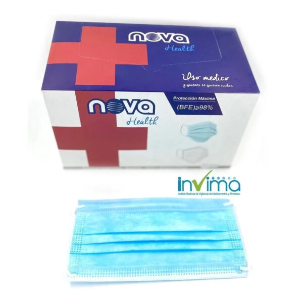 Tapabocas quirúrgico – Pack X50 unidades (3 capas, elástico, ajuste nasal) - Imagen 5
